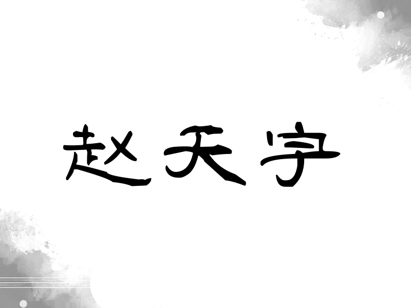 赵天宇签名（签名体）