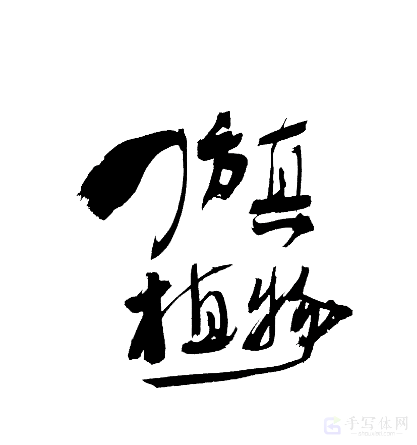 仿真植物原创书法作品